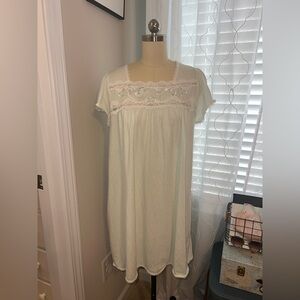 White Lace Trim Nightgown